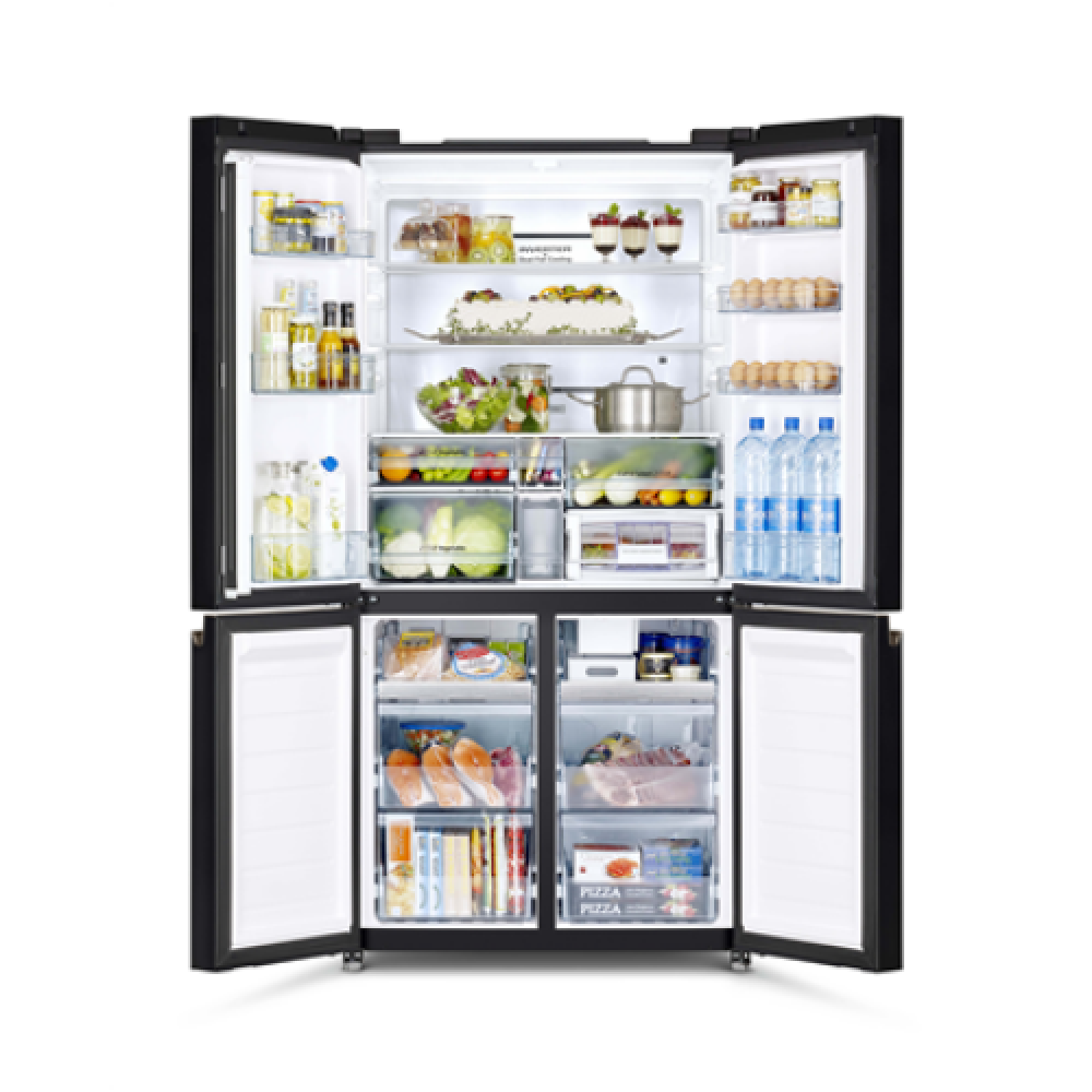 Hitachi Refrigerator with Vacuum compartment R-WB640VRU0-1 (GMG) Energy efficiency class E, Free standing, Side by side, Height 184 cm, No Frost system, Fridge net capacity 372 L, Freezer net capacity 197 L, Display, 41 dB, Glass Mauve Gray