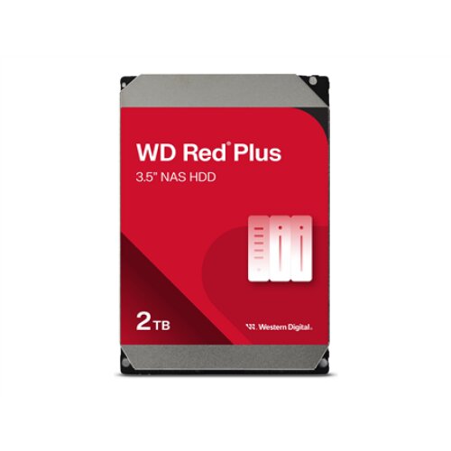 Western Digital , Red Plus NAS Hard Drive , WD20EFPX , 5400 RPM , 2000 GB , 64 MB