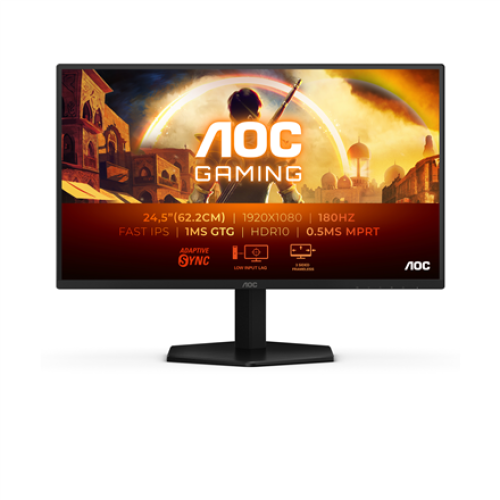 AOC 25G42E , 25 , IPS , FHD , 16:9 , 180 Hz , 1 ms , 1920 x 1080 pixels , 300 cd/m² , HDMI ports quantity 1 , Black