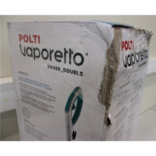 SALE OUT. Polti PTEU0282 Vaporetto SV450_Double Steam mop, Handstick 2in1, Corded, 1500 W, Tank capacity 0.3 L, Working radius 7.5 m, White/ Polti Steam mop Vaporetto SV450_Double Power 1500 W Water tank capacity 0.3 L White/Blue DAMAGED PACKAGING,
