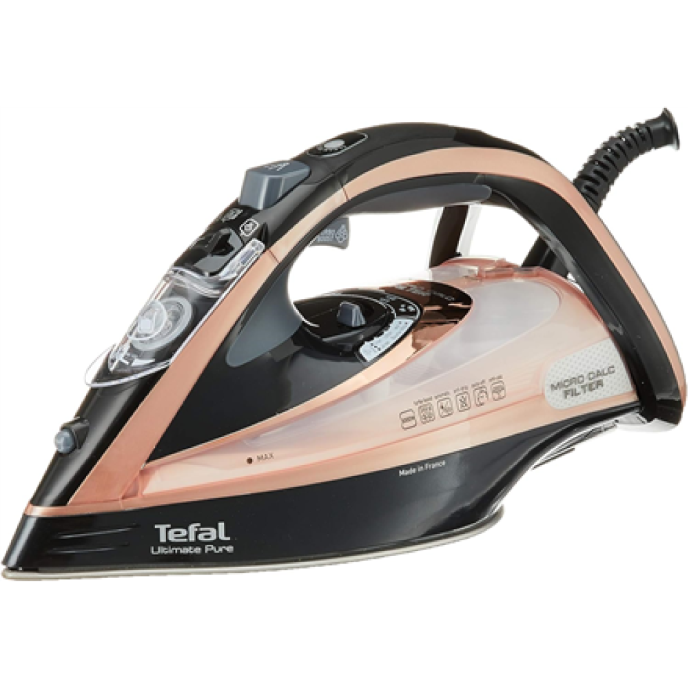 TEFAL , Steam Iron , FV9845 , Steam Iron , 3200 W , Water tank capacity 350 ml , Continuous steam 60 g/min , Black/Rose Gold