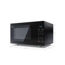 Sharp , YC-MG81E-B , Microwave Oven with Grill , Free standing , 28 L , 900 W , Grill , Black