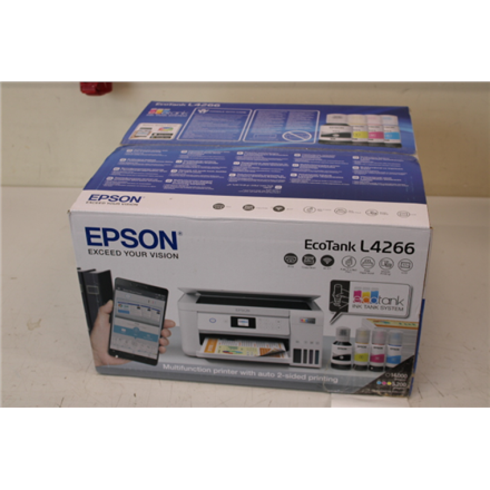 SALE OUT. Epson EcoTank L4266 Printer , Epson Multifunctional printer , EcoTank L4266 , Inkjet , Colour , 3-in-1 , A4 , Wi-Fi , White , DAMAGED PACKAGING , Epson Multifunctional printer , EcoTank L4266 , Inkjet , Colour , 3-in-1 , A4 , Wi-Fi , White , DAM