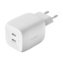 Belkin Dual USB-C GaN Wall Charger with PPS 45W , WCH011vfWH