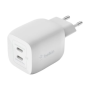 Belkin Dual USB-C GaN Wall Charger with PPS 45W , WCH011vfWH