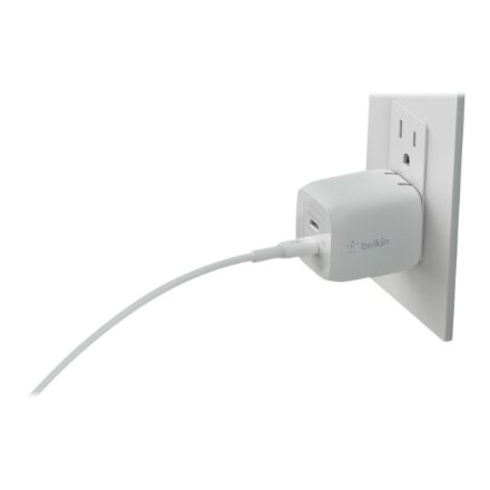 Belkin Dual USB-C GaN Wall Charger with PPS 45W , WCH011vfWH