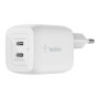 Belkin Dual USB-C GaN Wall Charger with PPS 45W , WCH011vfWH