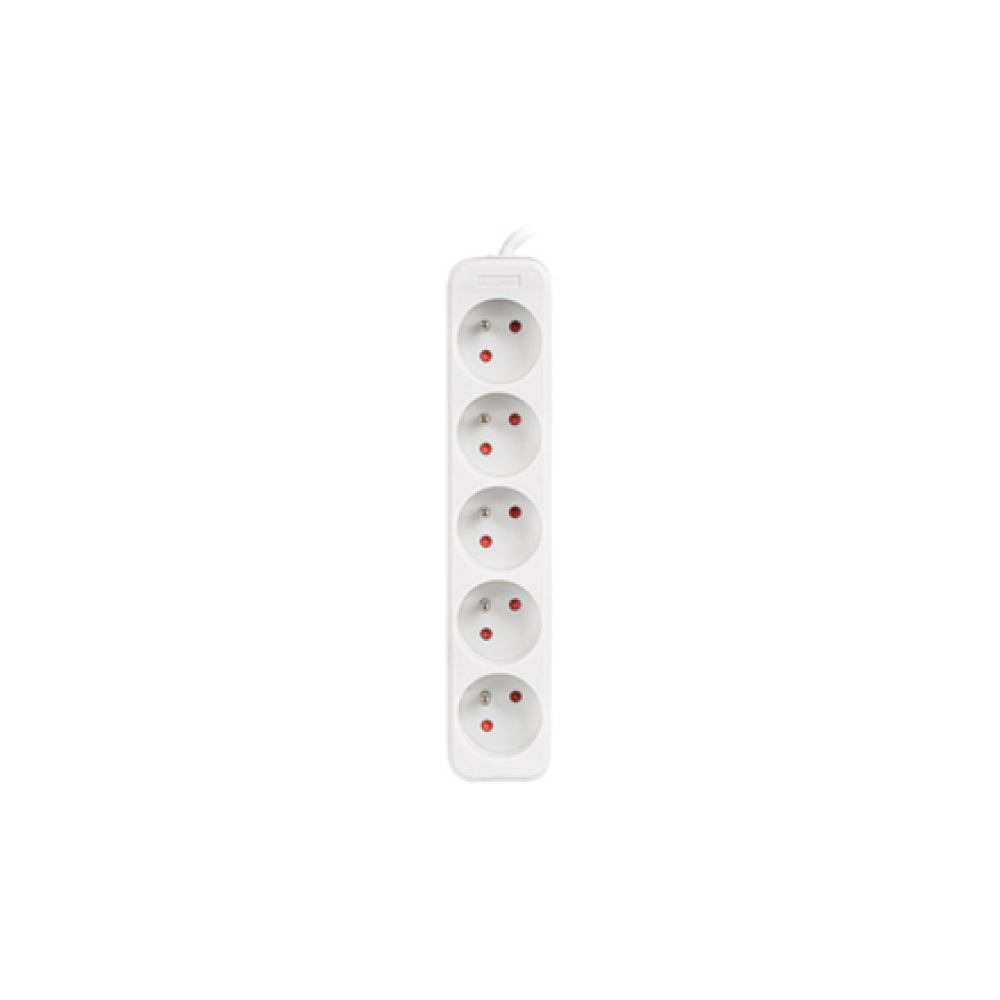 Lanberg Cable Power Strip, 5X French Outlets Quality-Grade Copper, 1.5 m , PS0-05E-0150-W