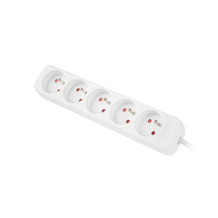 Lanberg Cable Power Strip, 5X French Outlets Quality-Grade Copper, 1.5 m , PS0-05E-0150-W