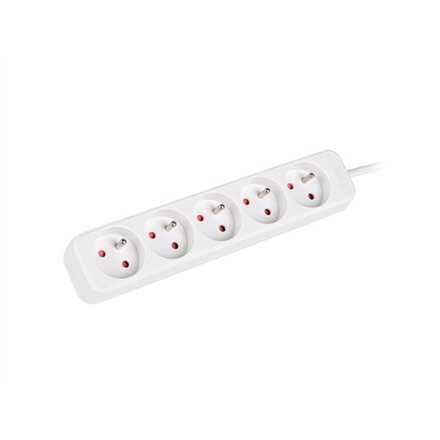 Lanberg Cable Power Strip, 5X French Outlets Quality-Grade Copper, 1.5 m , PS0-05E-0150-W