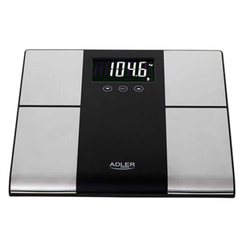 Adler , Bathroom scale with analyzer , AD 8165 , Maximum weight (capacity) 225 kg , Accuracy 100 g , Body Mass Index (BMI) measuring , Stainless steel/Black