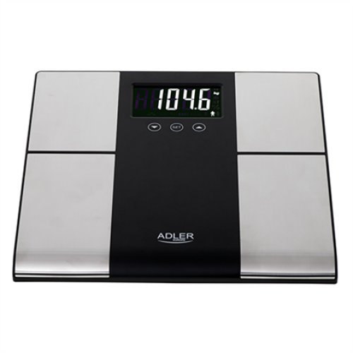 Adler , Bathroom scale with analyzer , AD 8165 , Maximum weight (capacity) 225 kg , Accuracy 100 g , Body Mass Index (BMI) measuring , Stainless steel/Black