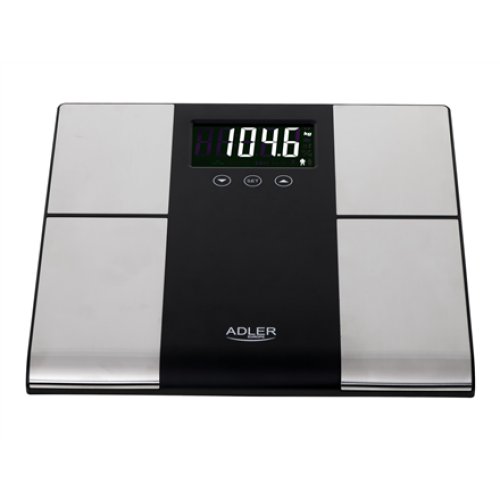 Adler , Bathroom scale with analyzer , AD 8165 , Maximum weight (capacity) 225 kg , Accuracy 100 g , Body Mass Index (BMI) measuring , Stainless steel/Black