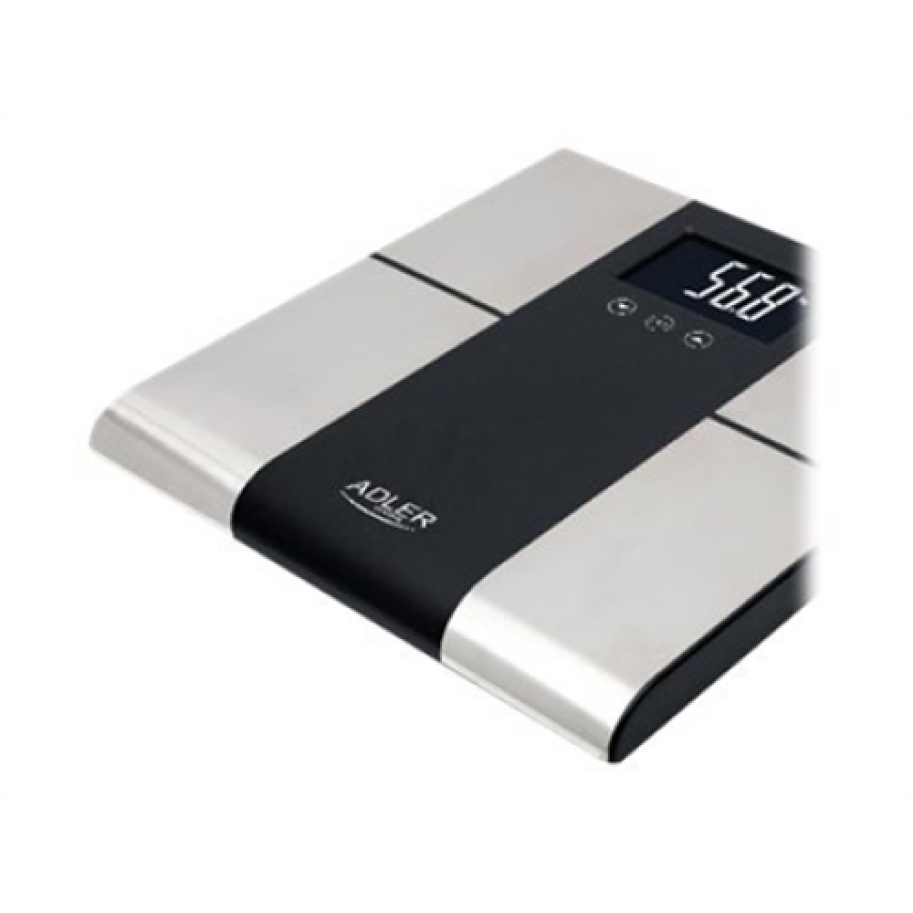 Adler , Bathroom scale with analyzer , AD 8165 , Maximum weight (capacity) 225 kg , Accuracy 100 g , Body Mass Index (BMI) measuring , Stainless steel/Black