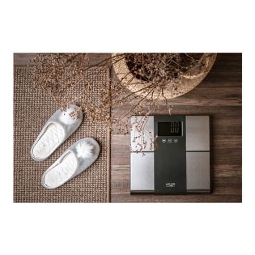 Adler , Bathroom scale with analyzer , AD 8165 , Maximum weight (capacity) 225 kg , Accuracy 100 g , Body Mass Index (BMI) measuring , Stainless steel/Black