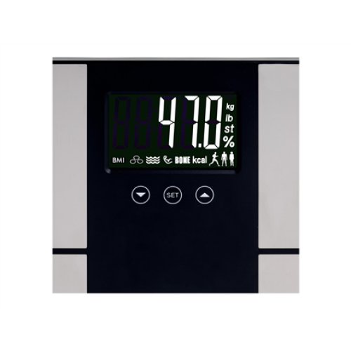 Adler , Bathroom scale with analyzer , AD 8165 , Maximum weight (capacity) 225 kg , Accuracy 100 g , Body Mass Index (BMI) measuring , Stainless steel/Black