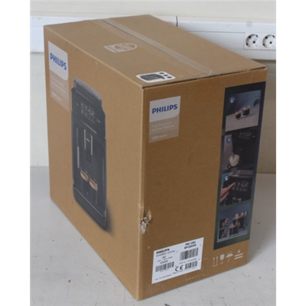 SALE OUT. Philips Espresso Coffee maker Series 1200 , EP1224/00 , Pump pressure 15 bar , Built-in milk frother , Fully automatic , 1500 W , Light Gray , DAMAGED PACKAGING