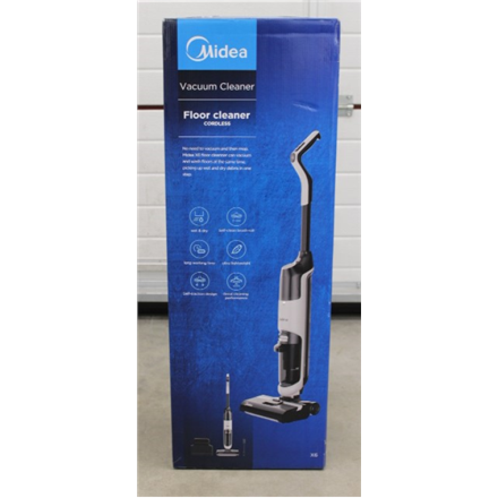 SALE OUT. Midea MWD-X6 Cordless Vacuum Cleaner 3 In 1, White/Black , Midea Cordless Vacuum Cleaner , MWD-X6 , Handstick 3in1 , Washing function , 120 W , 21.6 V , Operating time (max) 40 min , White/Black , Warranty 24 month(s) , DAMAGED PACKAGING