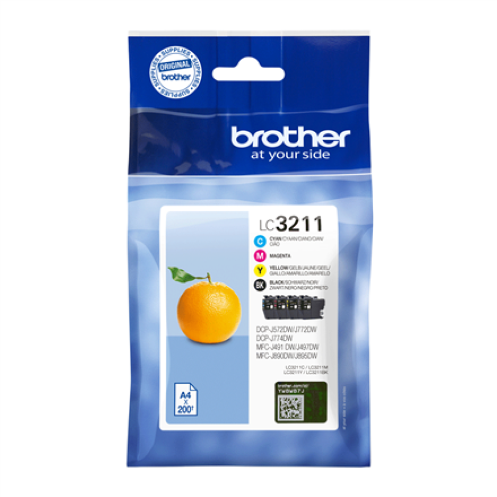 Brother Cartridge Value Pack , LC3211VAL , Ink cartridge , Black, yellow, cyan, magenta