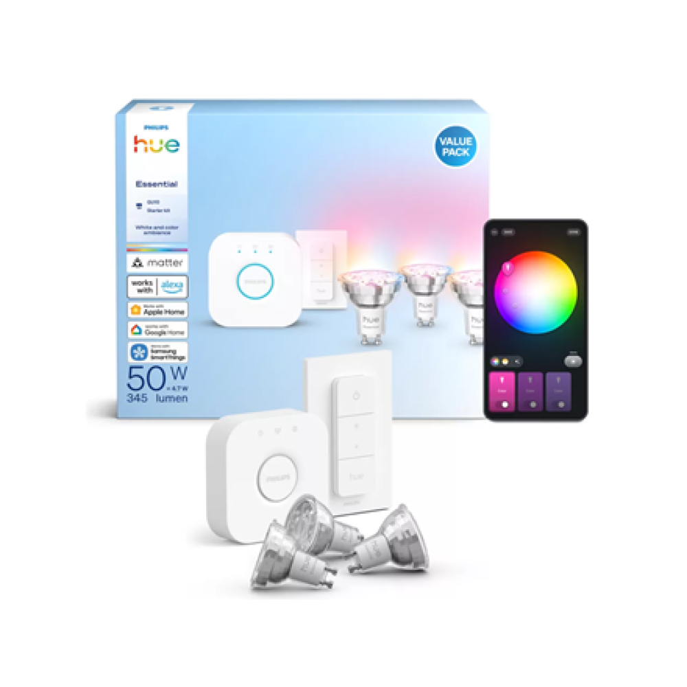 Philips Hue E WCA 345 GU10 3kit SW EU , GU10 , 4.7 W , 16 million colors, White and colored light
