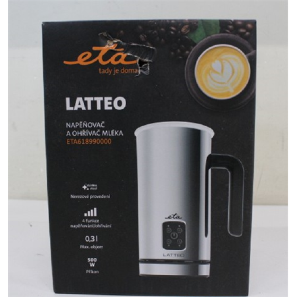 SALE OUT. ETA , ETA618990000 , 500 W , Milk frother , Stainless steel , DAMAGED PACKAGING