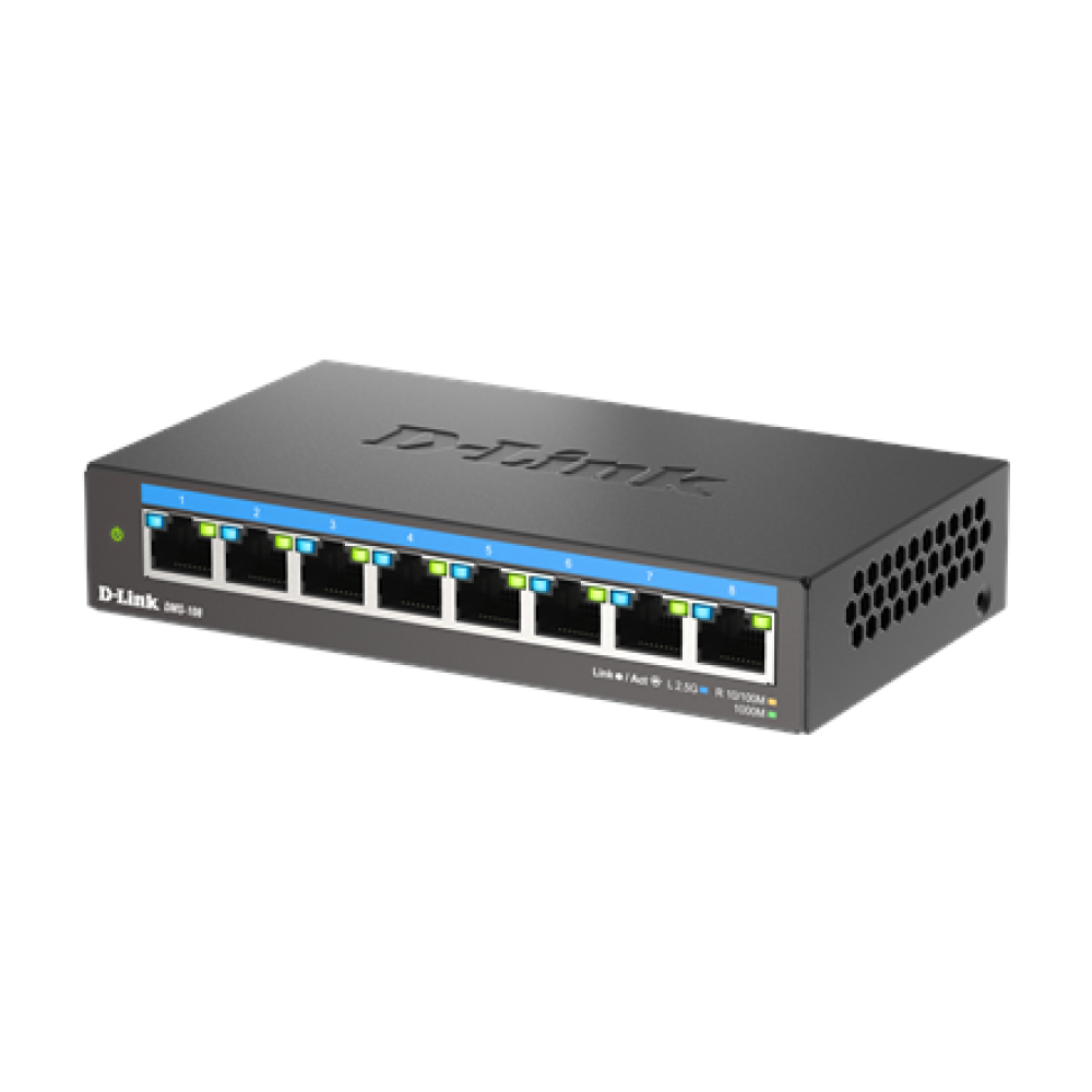 D-Link DMS-108/E , 8-Port 2.5G Multi-Gigabit Desktop Switch , Desktop , Unmanaged