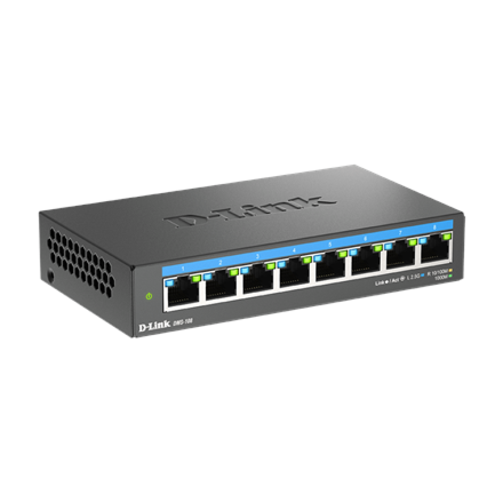 D-Link DMS-108/E , 8-Port 2.5G Multi-Gigabit Desktop Switch , Desktop , Unmanaged