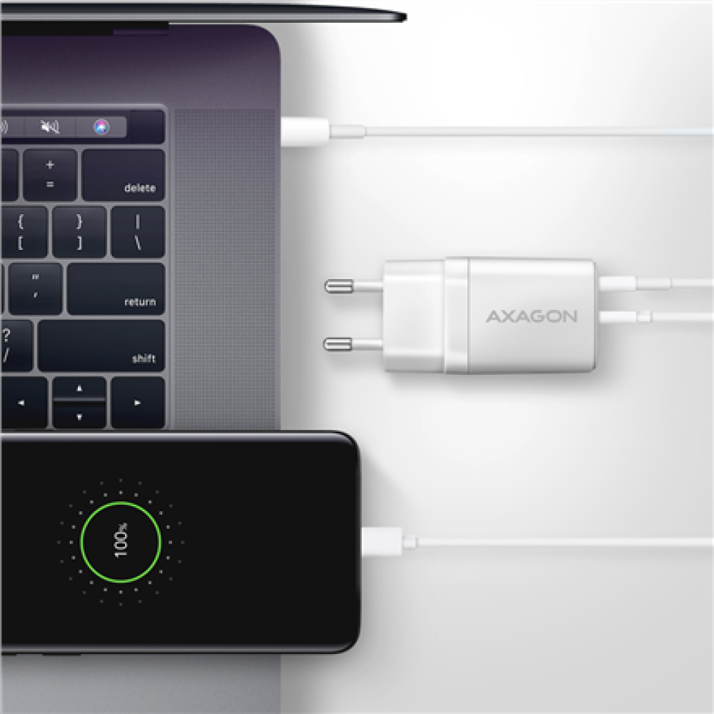 AXAGON Wall Charger 2x port (USB-A+USB-C), 30W , ACU-PQ30W