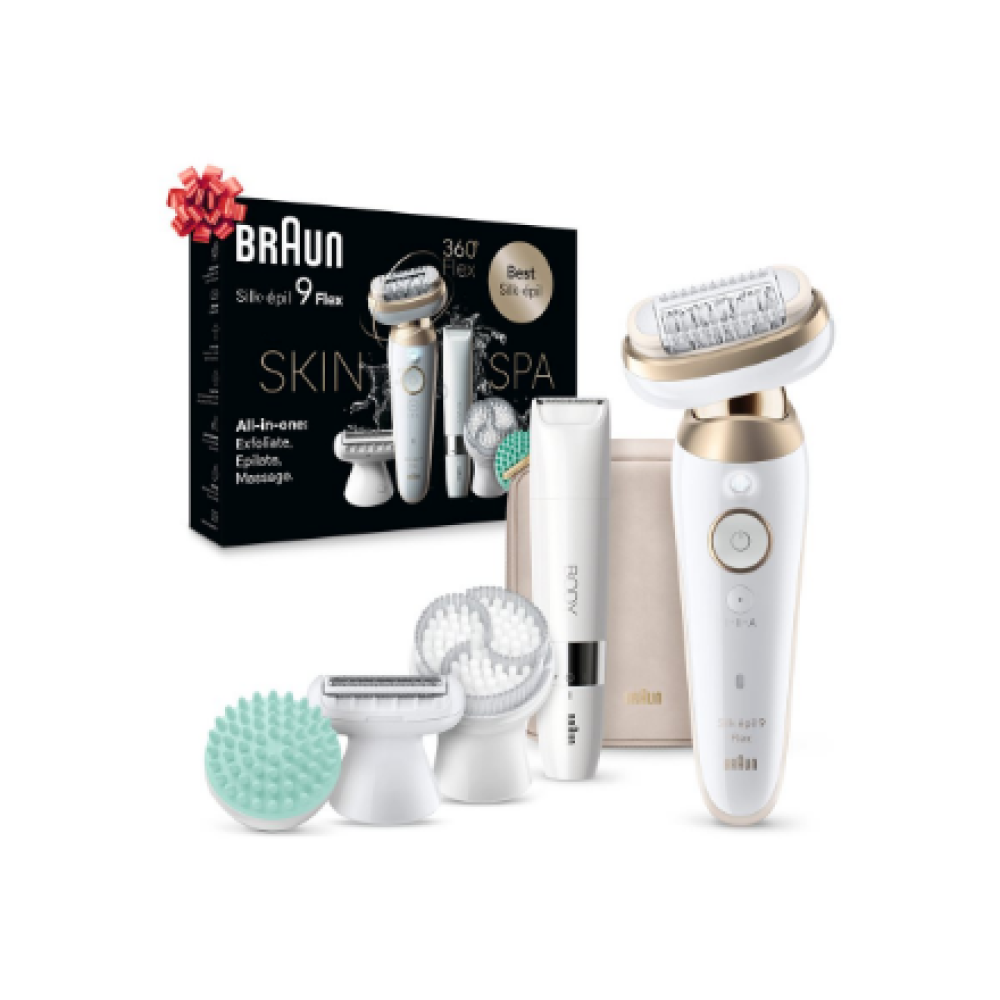 Braun Epilator , SES9-481 Silk épil 9 Flex 3D , Operating time (max) 50 min , Number of power levels 2 , Wet & Dry , White/Gold