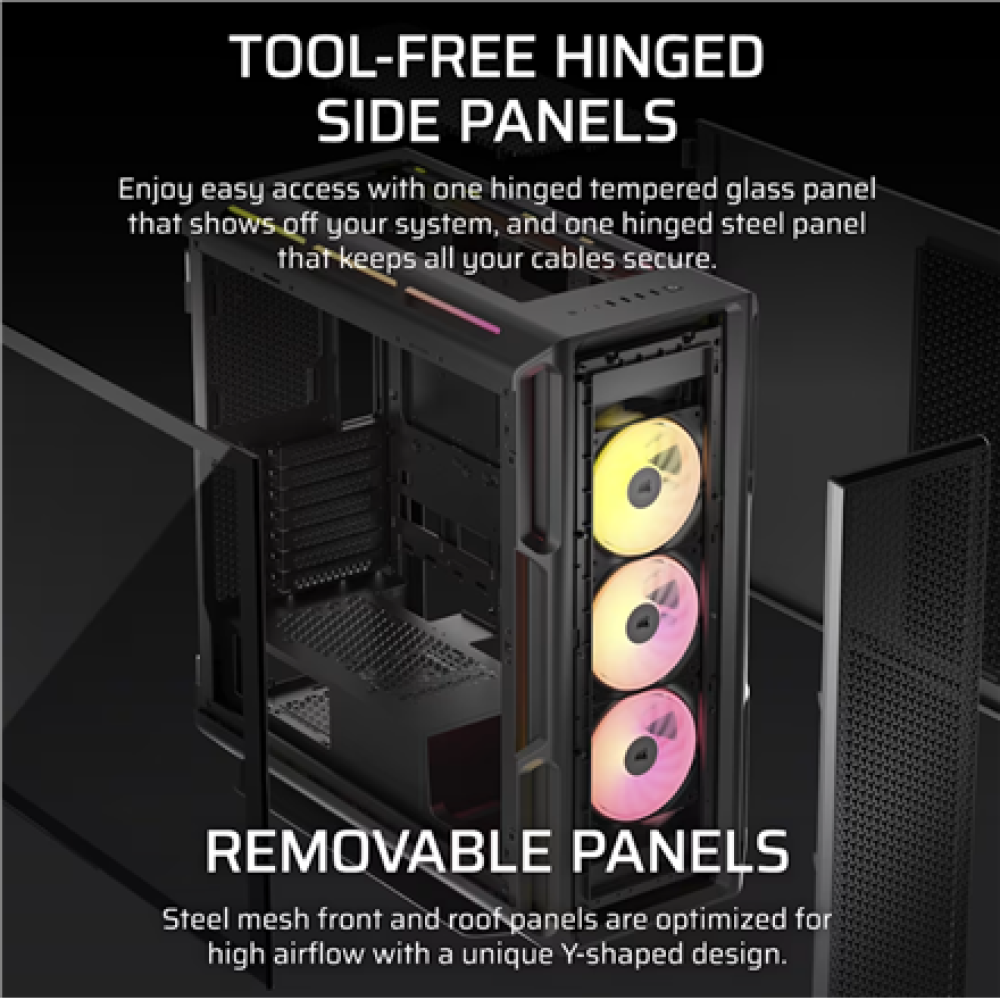 Corsair PC Case , iCUE LINK 5000T LX RGB , Black , Mid-Tower , Power supply included No