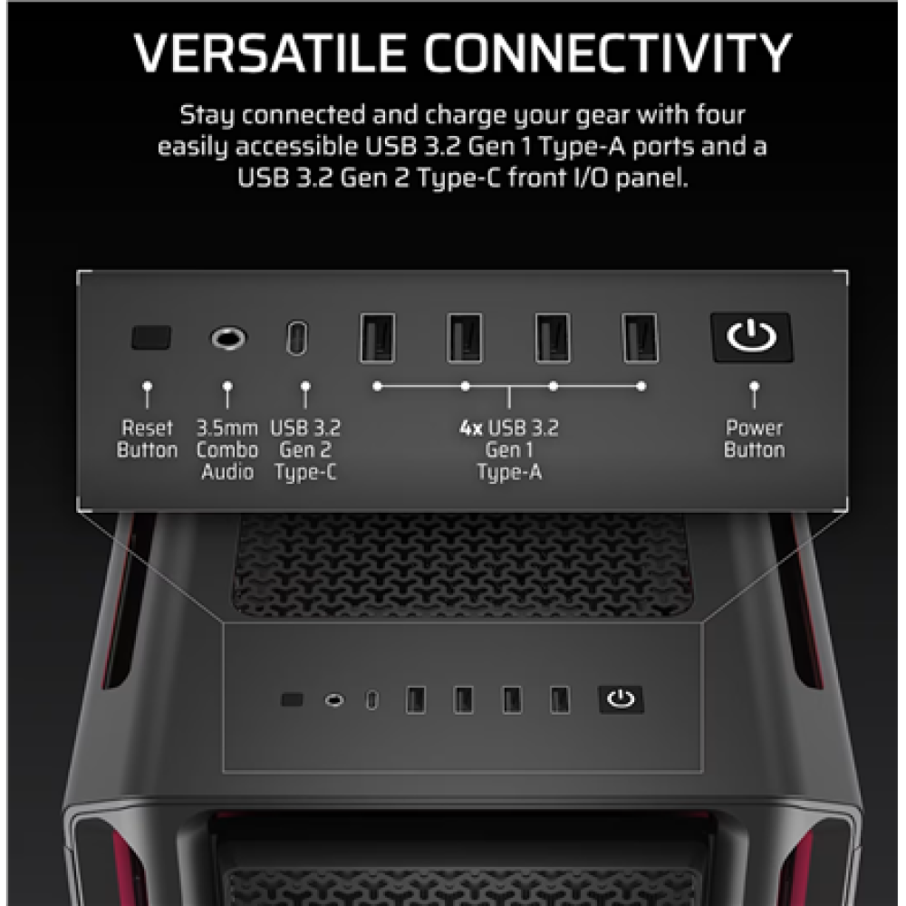 Corsair PC Case , iCUE LINK 5000T LX RGB , Black , Mid-Tower , Power supply included No