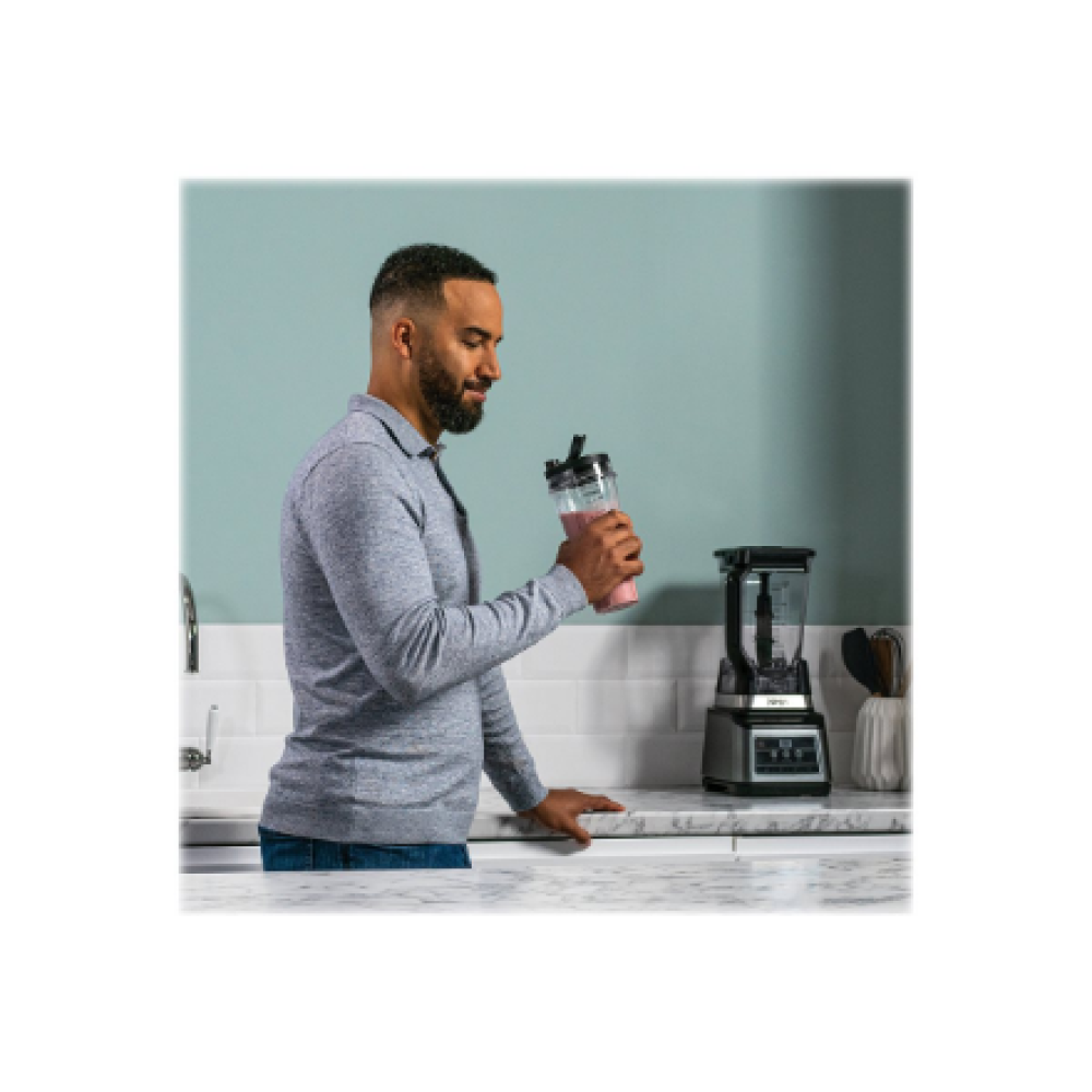NINJA Mixer Blender 2in1 with Auto IQ , BN750EU , Tabletop , 1200 W , Jar material Plastic , Jar capacity 2.1+0.7 L , Ice crushing , Black/Silver