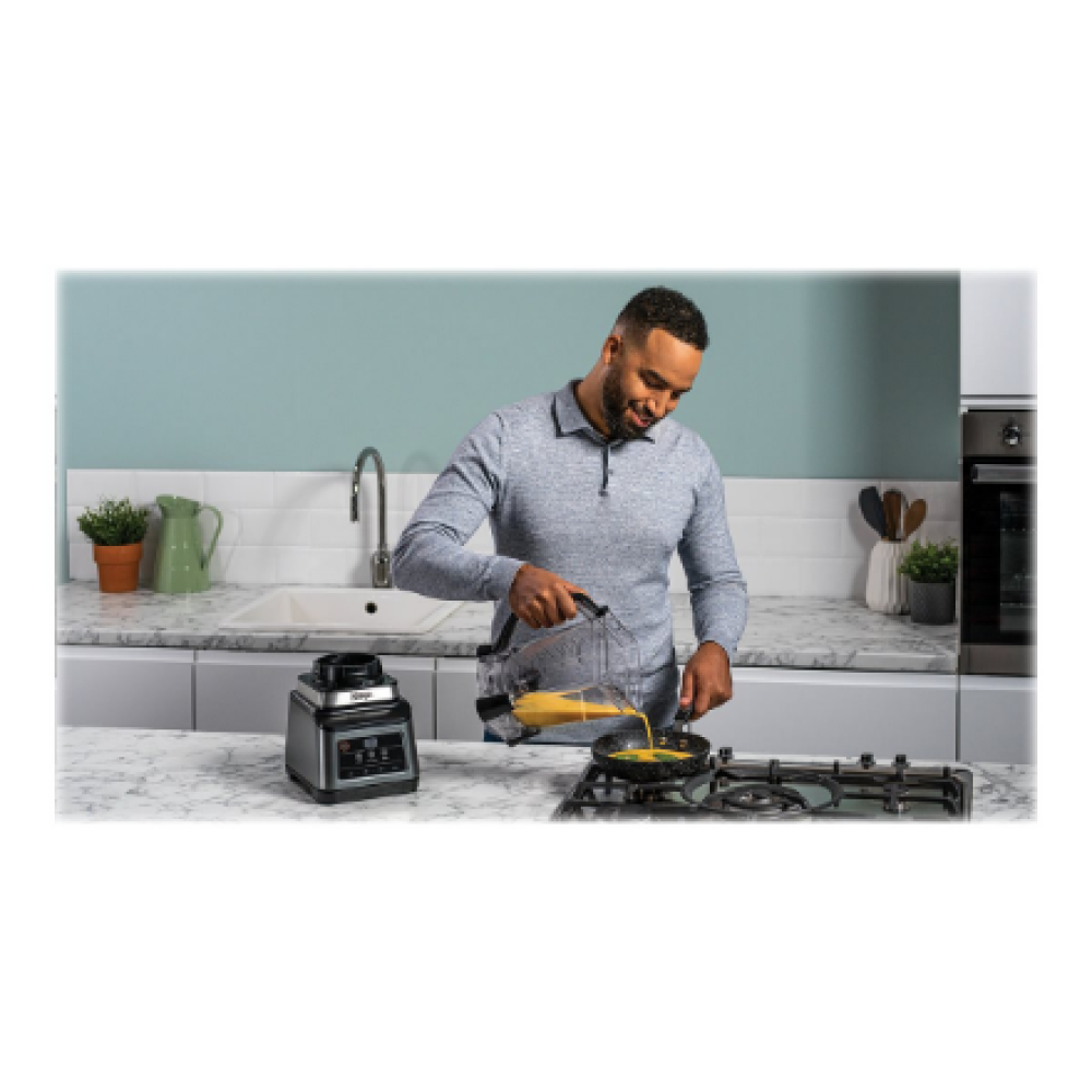 NINJA Mixer Blender 2in1 with Auto IQ , BN750EU , Tabletop , 1200 W , Jar material Plastic , Jar capacity 2.1+0.7 L , Ice crushing , Black/Silver