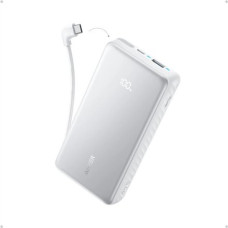 Anker Power Bank 22.5W, Built-In USB-C Cable , Zolo , 20000 mAh , USB-C , White