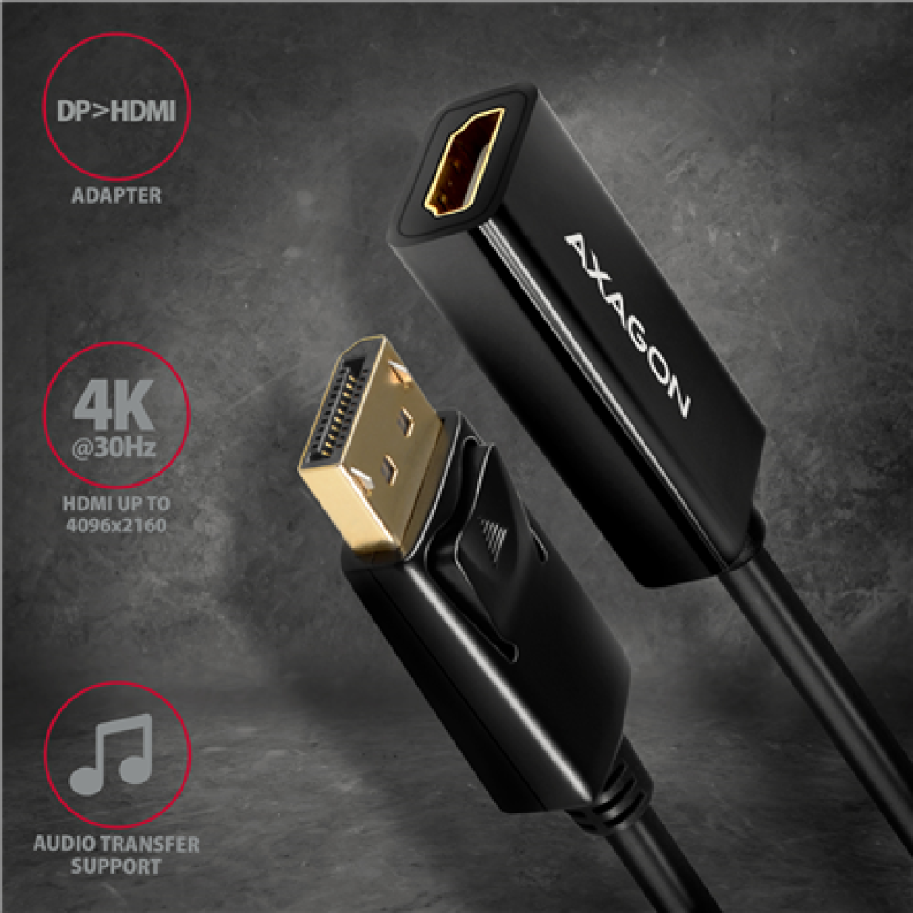 AXAGON , Active adapter , DisplayPort to HDMI , 0.15 m