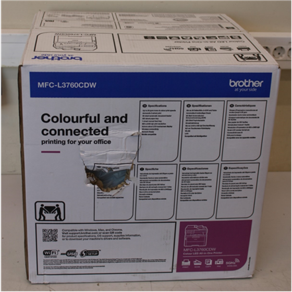 SALE OUT. Brother MFC-L3760CDW Color All-in-One LED Printer with Fax , Brother Multifunction Printer , MFC-L3760CDW , Laser , Colour , All-in-one , A4 , Wi-Fi , DAMAGED PACKAGING