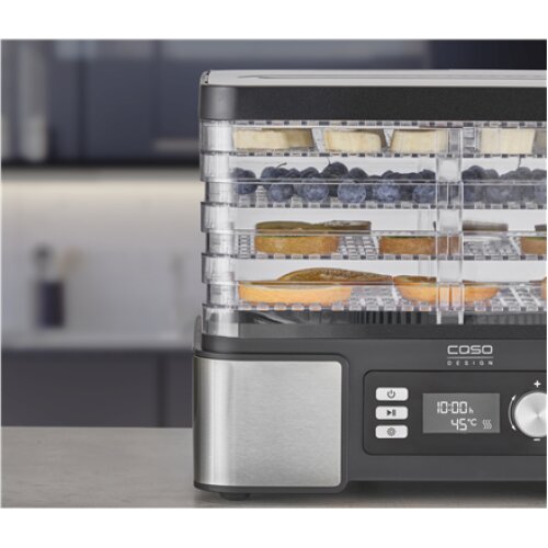 Caso , Food Dehydrator , DH 450 , Power 370-450 W , Number of trays 5 , Temperature control , Integrated timer , Black/Stainless Steel