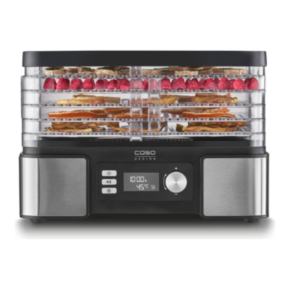 Caso , Food Dehydrator , DH 450 , Power 370-450 W , Number of trays 5 , Temperature control , Integrated timer , Black/Stainless Steel