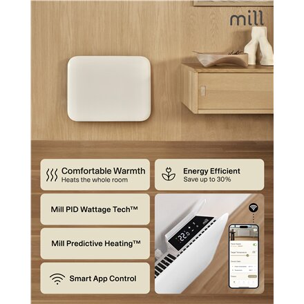 Mill Invisible Smart WiFi Heater , PA400WIFI4 , Panel Heater , 400 W , Suitable for rooms up to 4-6 m² , White , IPX4