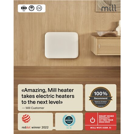 Mill Invisible Smart WiFi Heater , PA400WIFI4 , Panel Heater , 400 W , Suitable for rooms up to 4-6 m² , White , IPX4