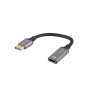Lanberg Displayport (M) to HDMI (F) Adapter 8K on cable 20cm, Silver , AD-DP-HD-04