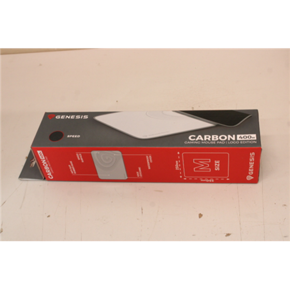 SALE OUT. GENESIS Mouse Pad, Carbon 400 M Logo, 350x250 mm , Genesis Mouse Pad , Carbon 400 M Logo , 250 x 350 x 3 mm , DEMO , Gray/White