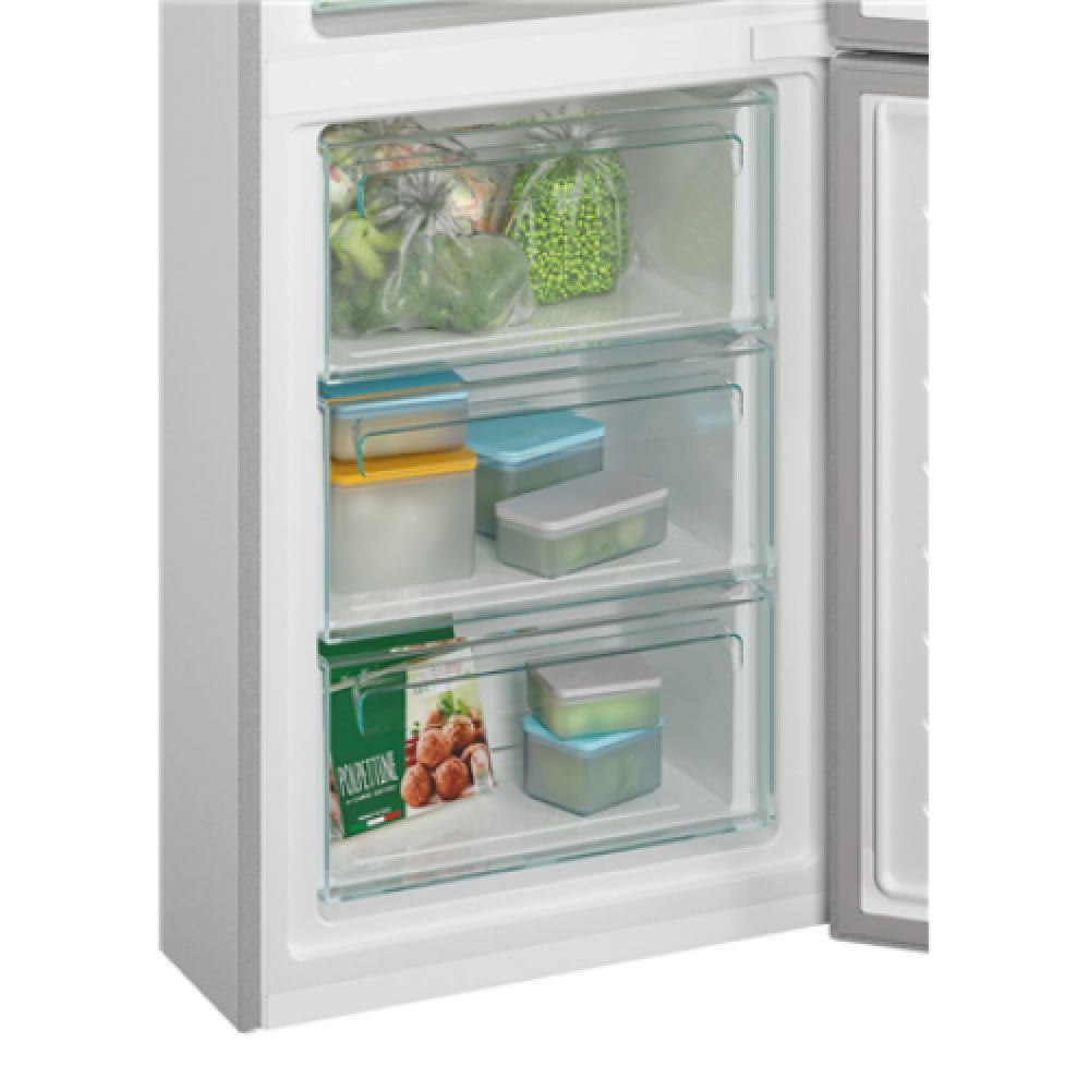 Candy Refrigerator CCE3T618FS Energy efficiency class F, Free standing, Combi, Height 185 cm, No Frost system, Fridge net capacity 223 L, Freezer net capacity 119 L, Display, 39 dB, Silver