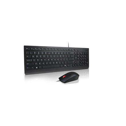 Lenovo Essential Wired Combo Keyboard and Mouse , Keyboard and Mouse Set , Wired , Mouse included , Lithuanian , Black