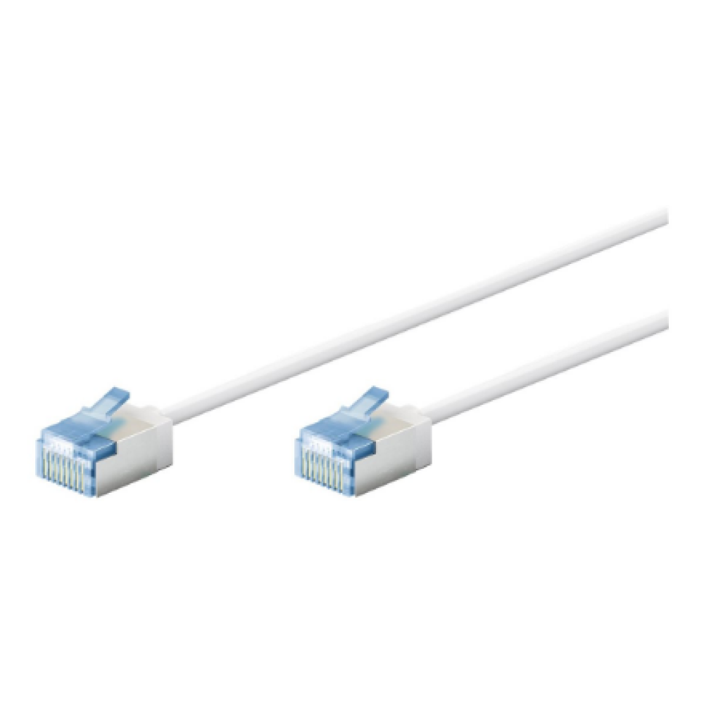 Goobay 74326 Ultra-Flexible CAT 6A Patch Cable, Slim, U/FTP, 0.15 m, White , Goobay