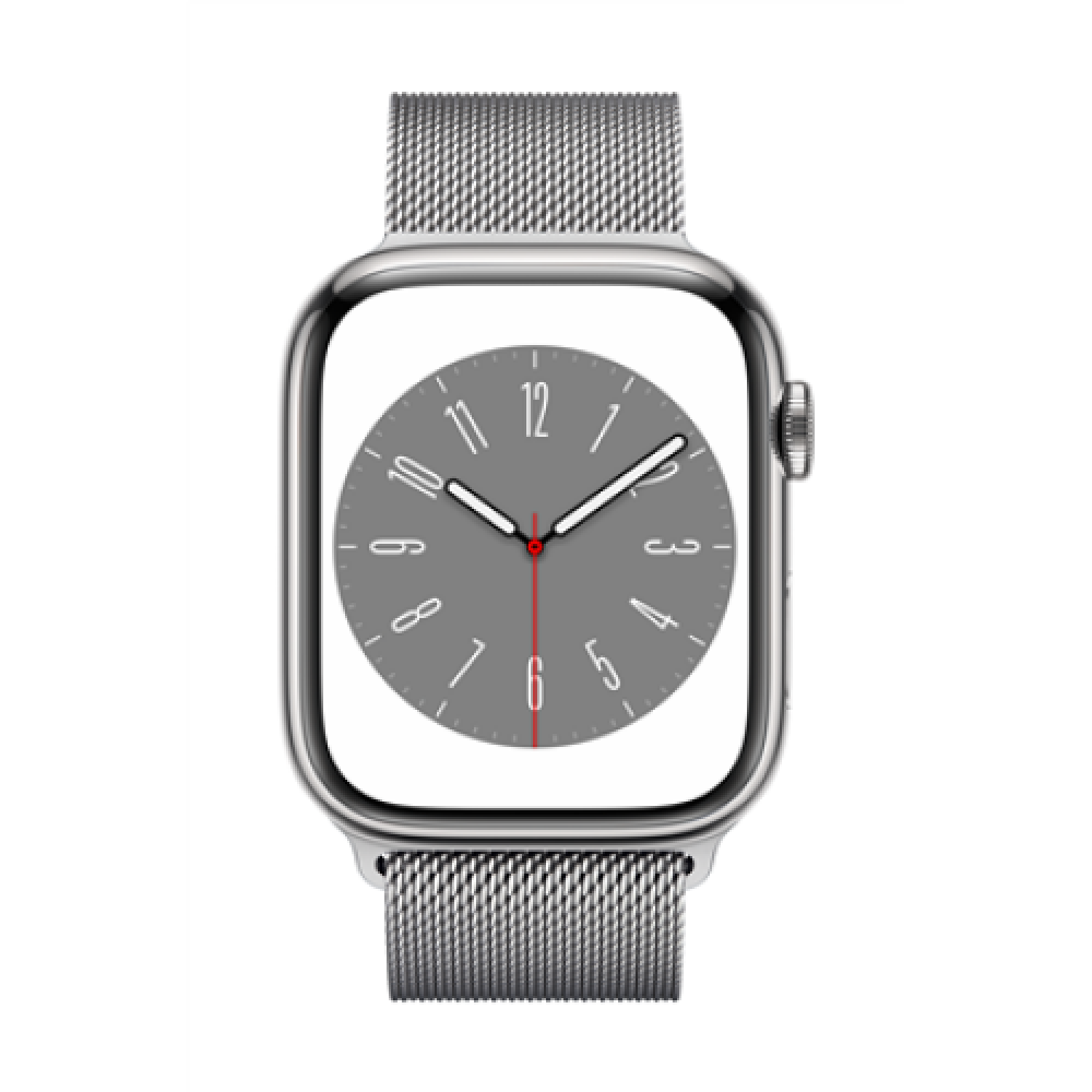 Watch Series 8 GPS + Cellular , MNKJ3EL/A , Smart watches , GPS (satellite) , Retina LTPO OLED , Touchscreen , 45mm , Waterproof , Bluetooth , Wi-Fi , Silver