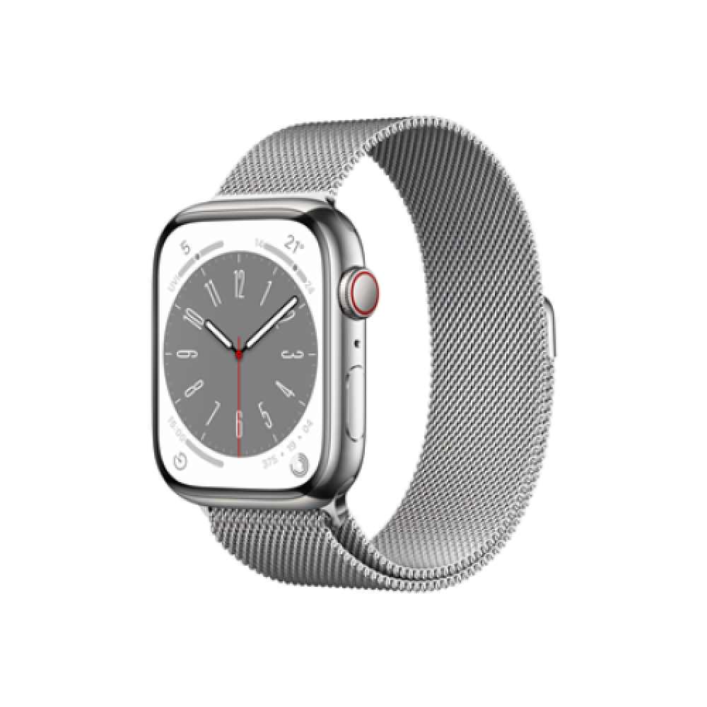 Watch Series 8 GPS + Cellular , MNKJ3EL/A , Smart watches , GPS (satellite) , Retina LTPO OLED , Touchscreen , 45mm , Waterproof , Bluetooth , Wi-Fi , Silver
