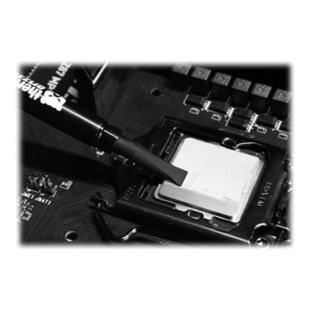 Thermal Grizzly , Thermal grease Kryonaut 1g , universal , Thermal Conductivity: 12,5 W/mk * Thermal Resistance: 0,0032 K/W * Electrical Conductivity: 0 pS/m * Viscosity : 130-170 Pas * Specific Weight : 3,7g/cm3 * Temperature : -200 °C / +350 °C W