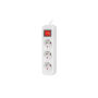 Lanberg Cable Power Strip 3M 3X French Outlets with Switch, Quality-Grade Copper , PS1-03E-0300-W