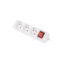 Lanberg Cable Power Strip 3M 3X French Outlets with Switch, Quality-Grade Copper , PS1-03E-0300-W